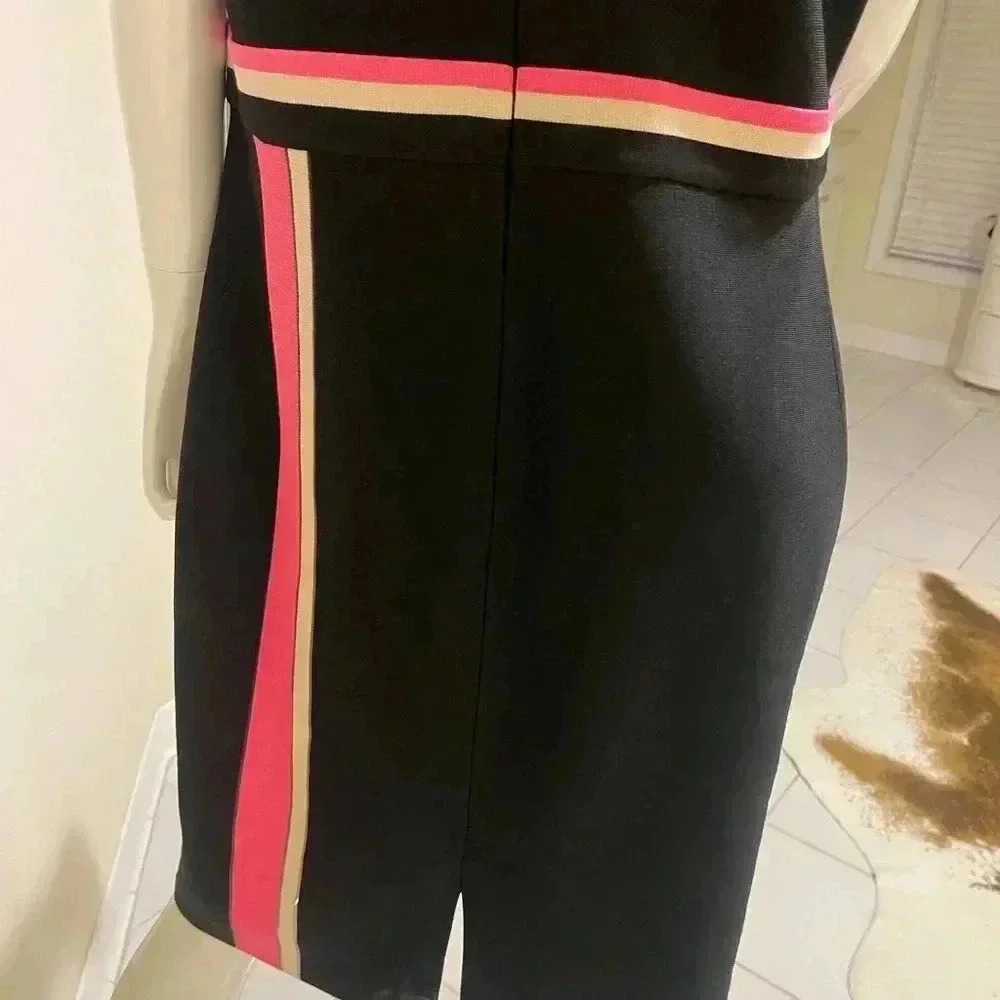 ST.John Cavier multi gorgeous dress,new with a tag black, pink & cream stripes - Picture 5 of 16